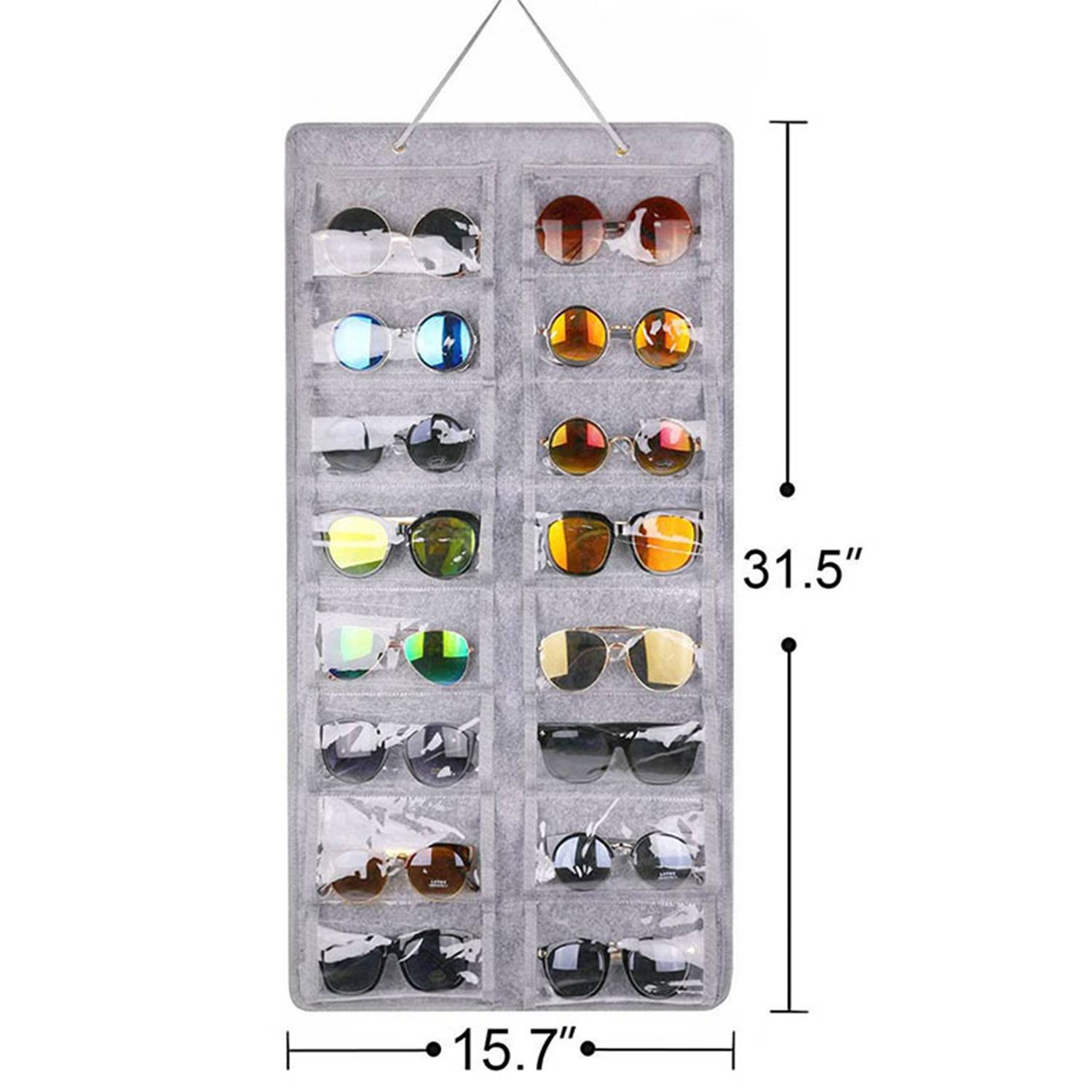 16 Slots Dust Proof Wall Pocket Sunglasses Organizer 3