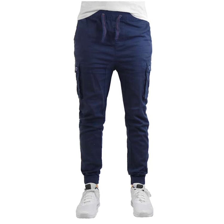 Boys' Slim Cargo Joggers - Navy S-XL 2