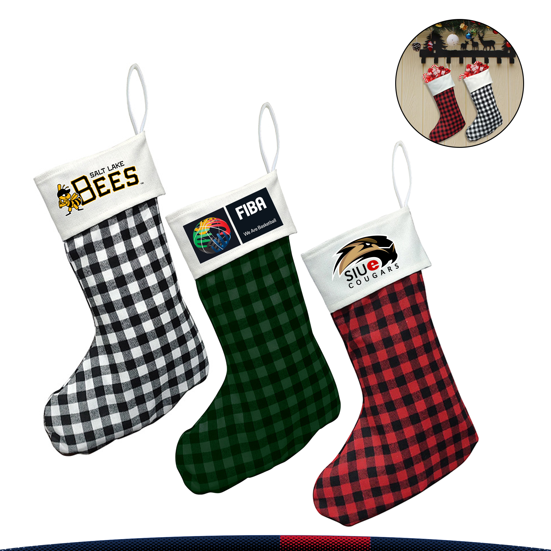 Checkered Christmas Stocking 3