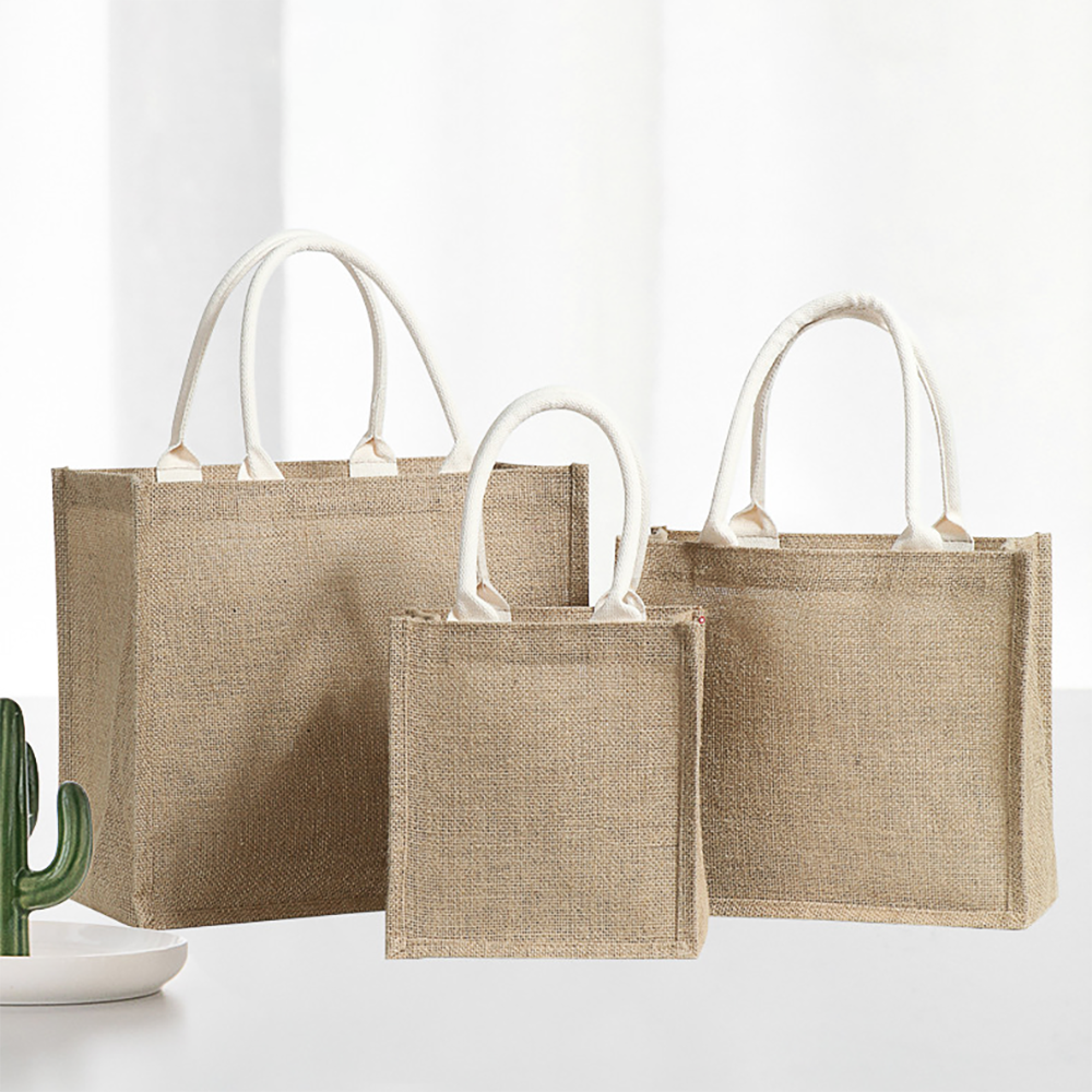 Jute Burlap Tote Bags, custom tote bag with logo imprint 5
