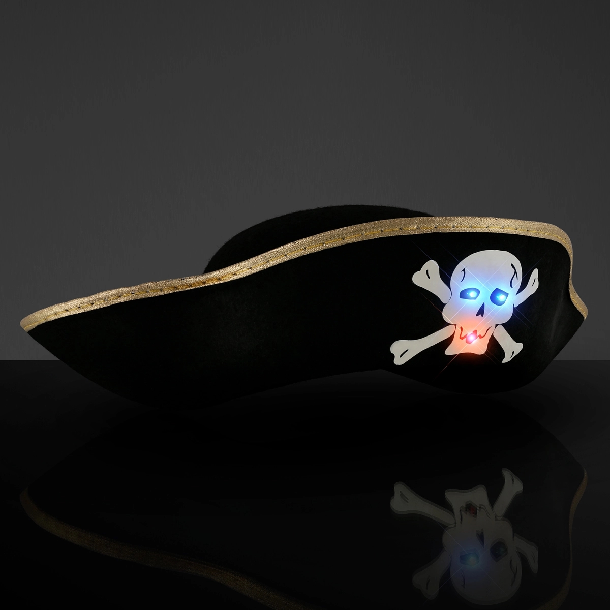 LED Pirate Hat with Flashing Skull 5