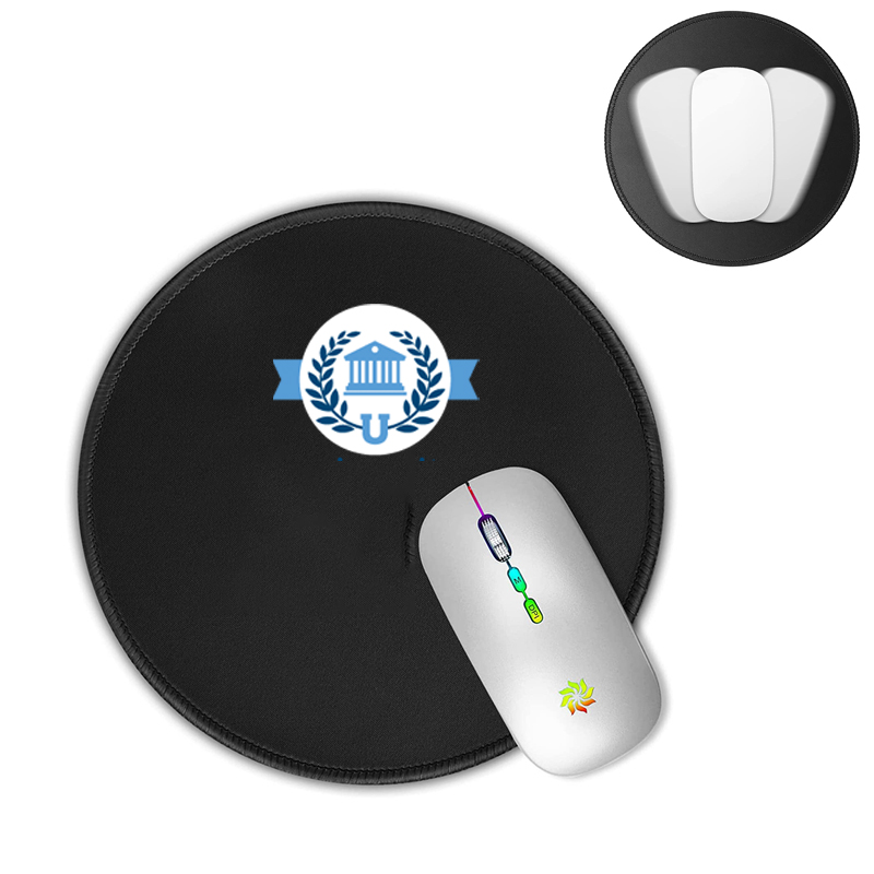 Small Round Computer Mouse Padwith Stitched Edge 2