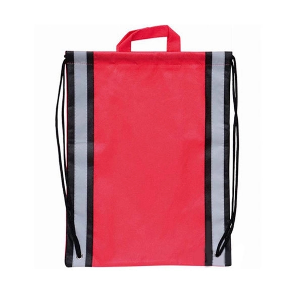 Large Non-Woven Reflective Drawstring Backpack - 20 " x 16 " 3