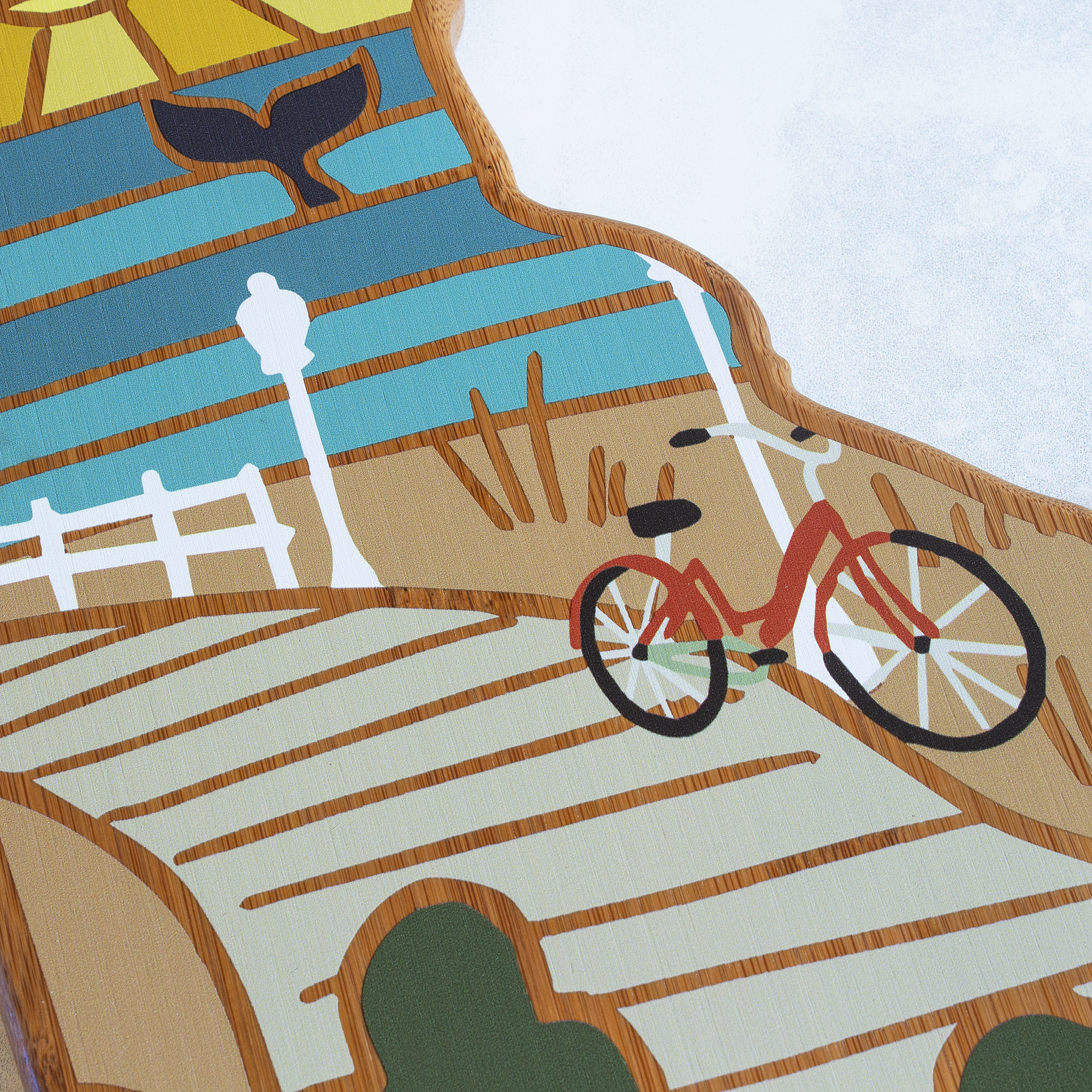 Delaware State Shaped Serving and Cutting Board with Artwork by Summer Stokes 4