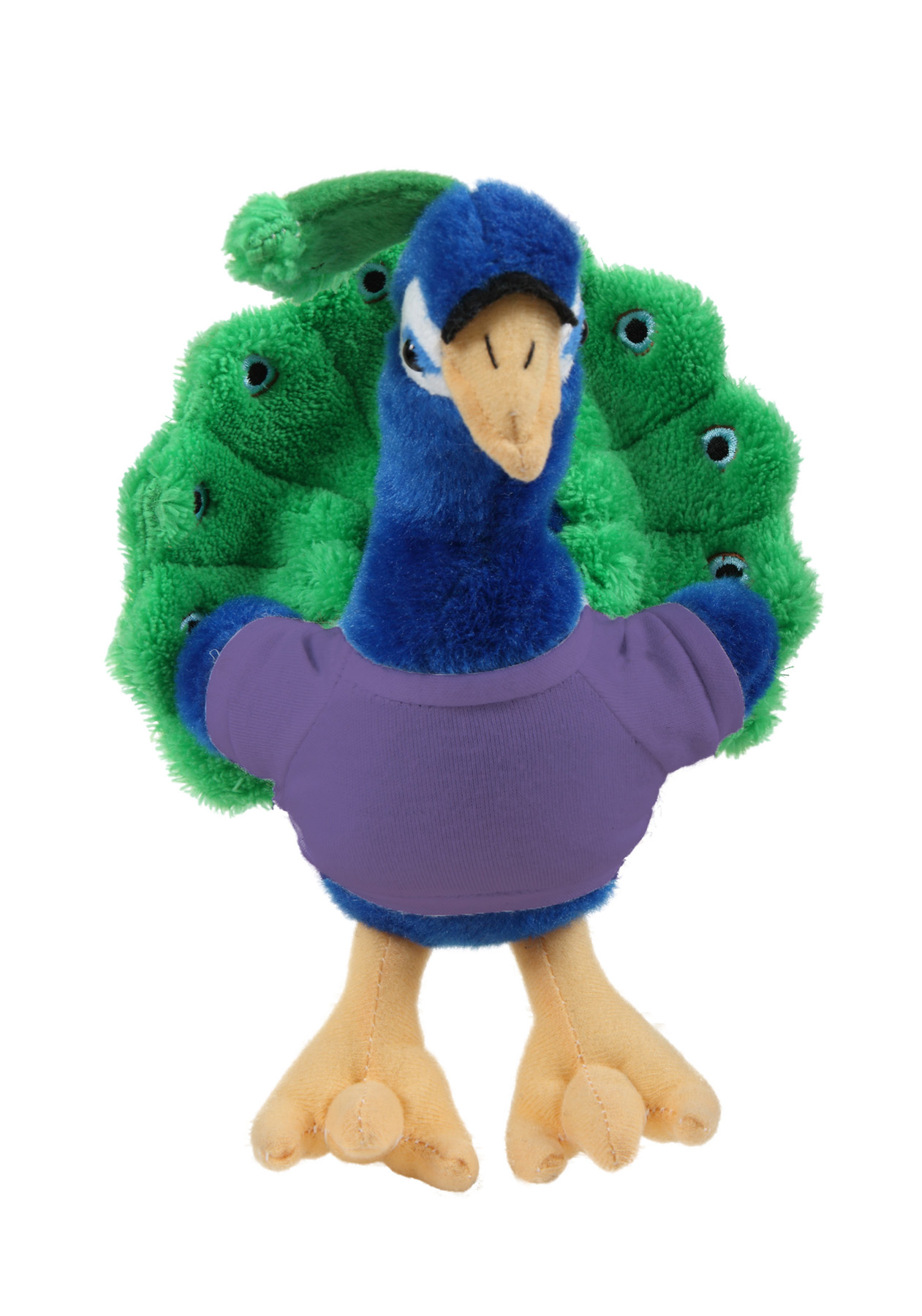 Soft Plush Sitting Peacock wearing a T-Shirt 5