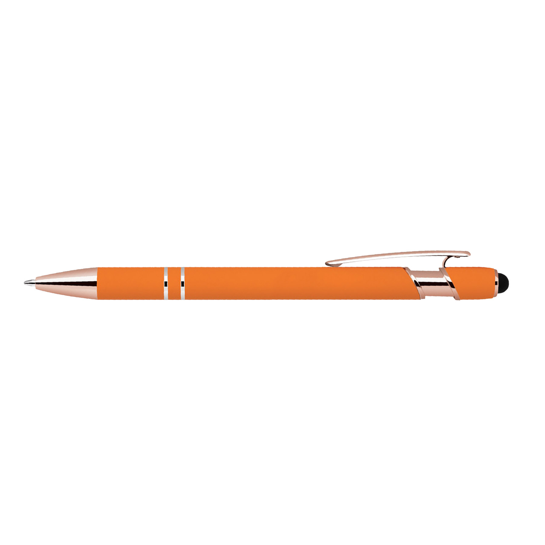 Soft Touch Ballpoint Stylus Pen with Rose Gold Accents 4