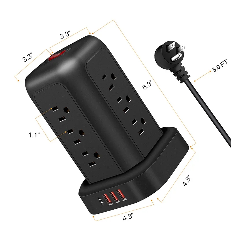 16 in 1 Multiple Outlets with Overload Protection 4