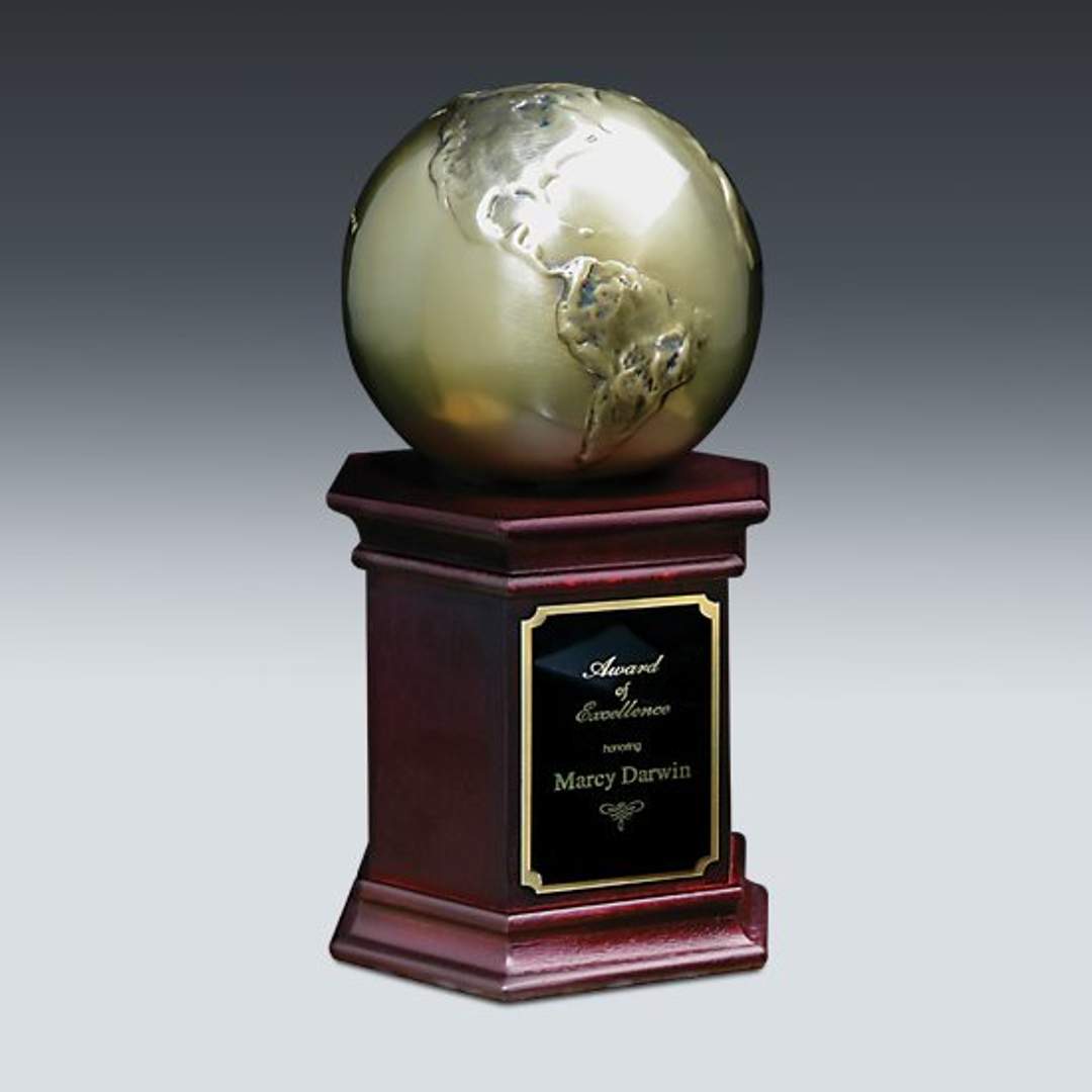 Cast Globe Award, custom award with logo imprint 4