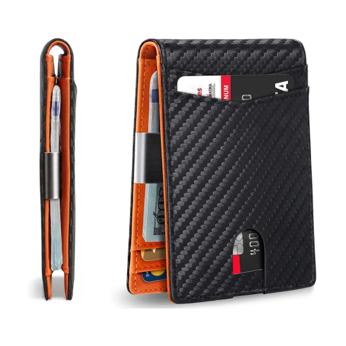 Leather Money Clip Mens RFID Blocking Bifold Wallet 2