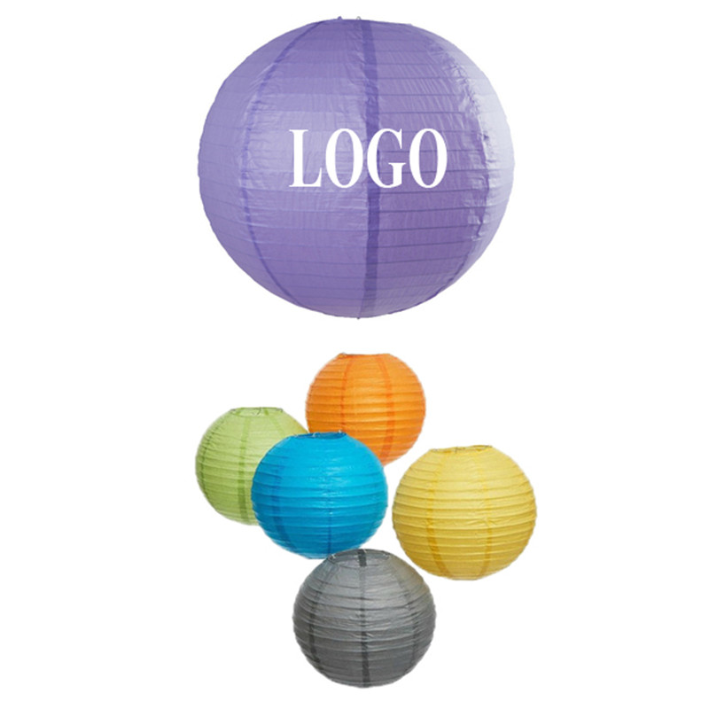 10" Assorted colors Paper Lantern With Metal Frame 2