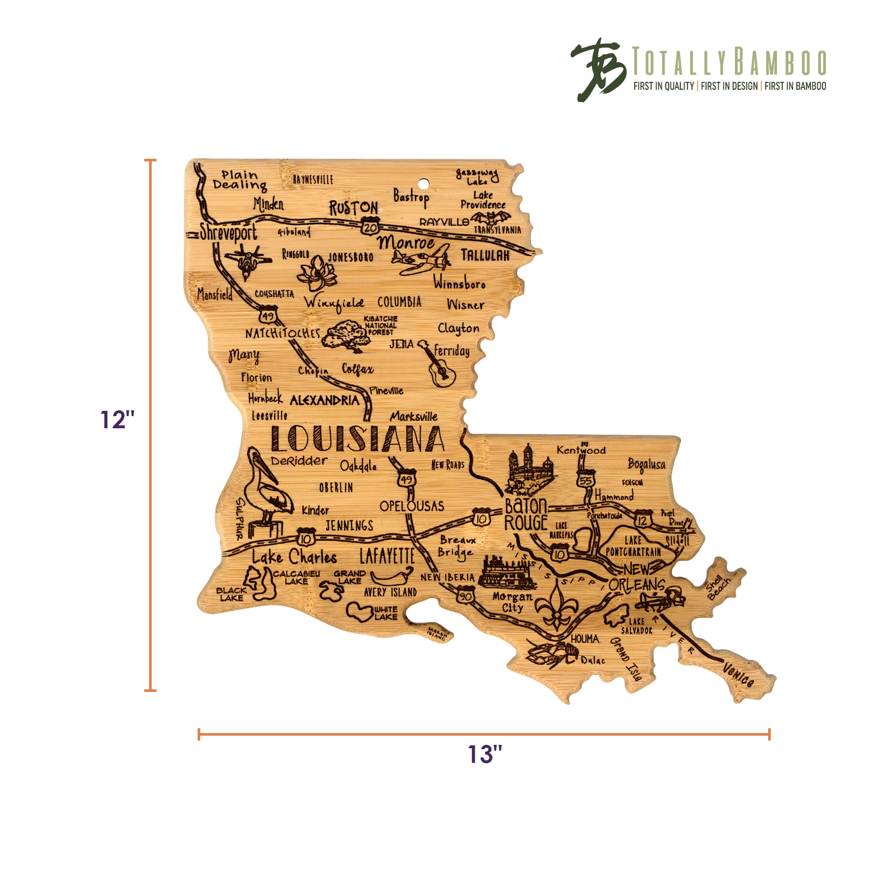 Destination Louisiana Cutting & Serving Board 2