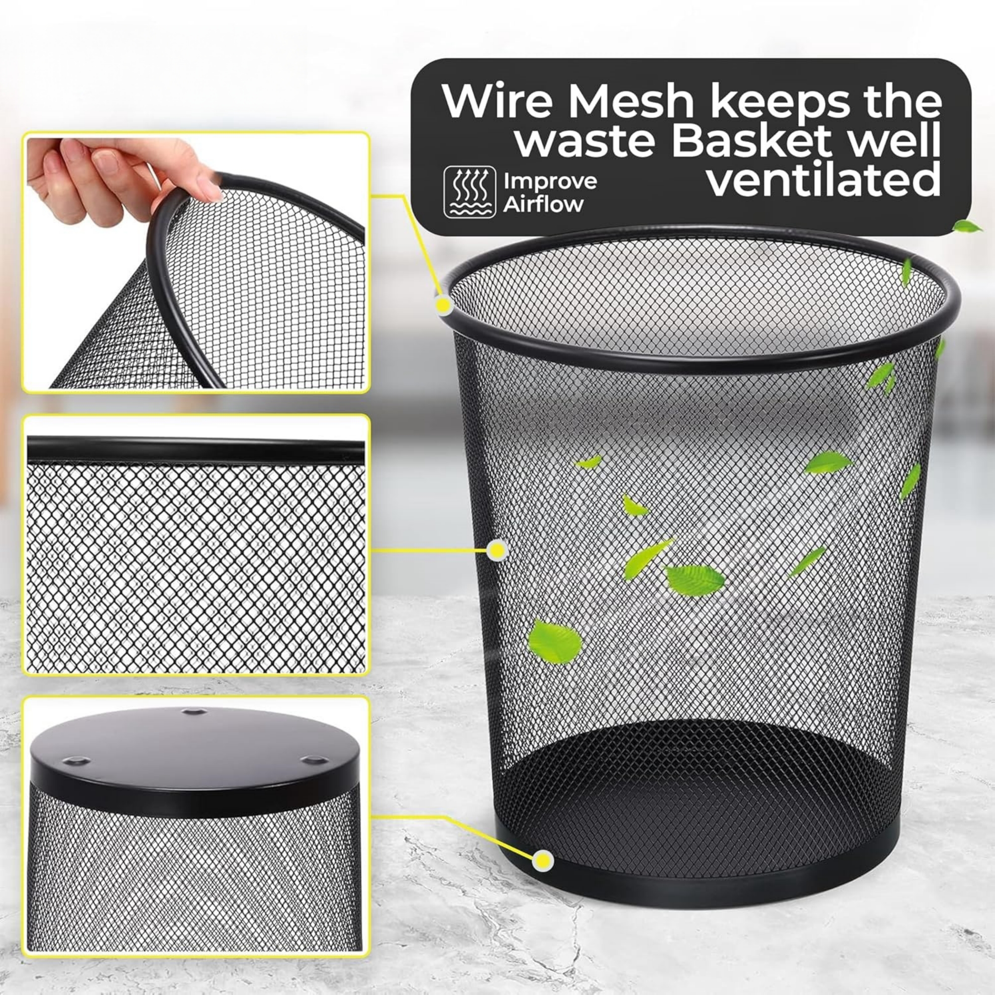 Round Mesh Wastebasket 6
