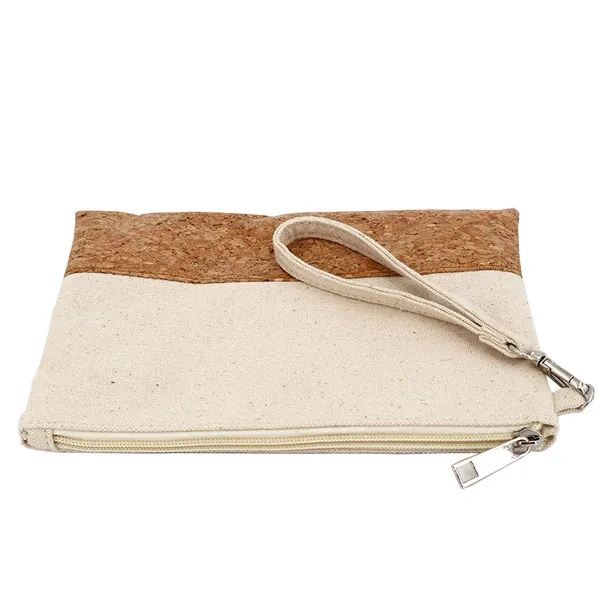 Portable Cork Canvas Cosmetic Zipper Bag 5
