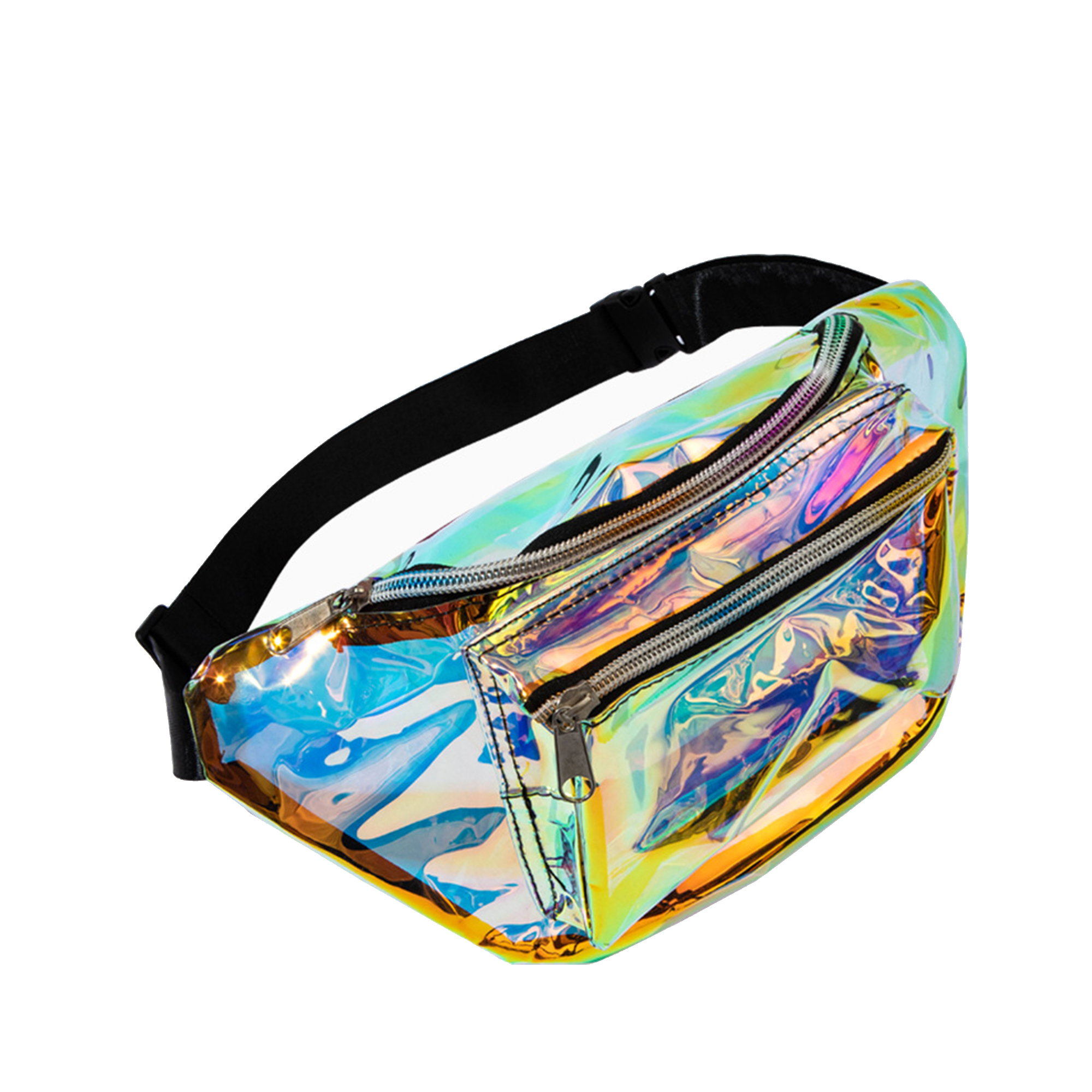 Transparent Holographic Waist Pack 12.6 x 5.6 x 3.2" 2