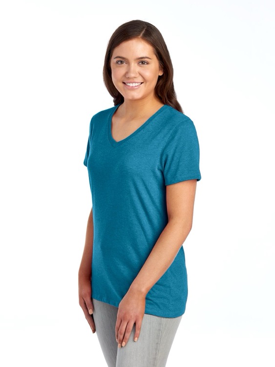 JERZEES Premium Blend Combed Ring-Spun Ladies' V-Neck T-Shirt 29