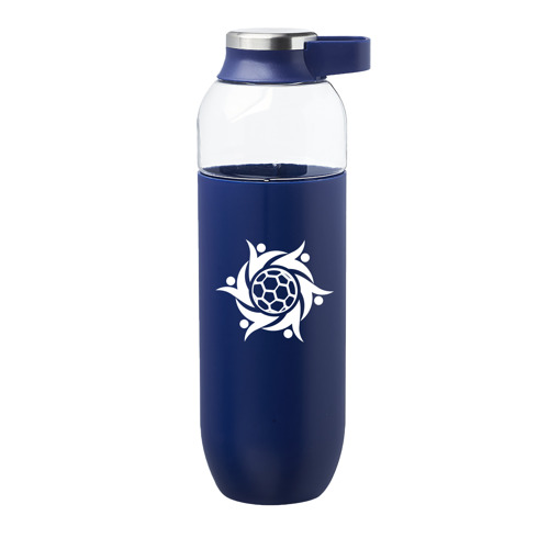 Plastic Water Bottle with Solid Color Half Wrap - Single 7