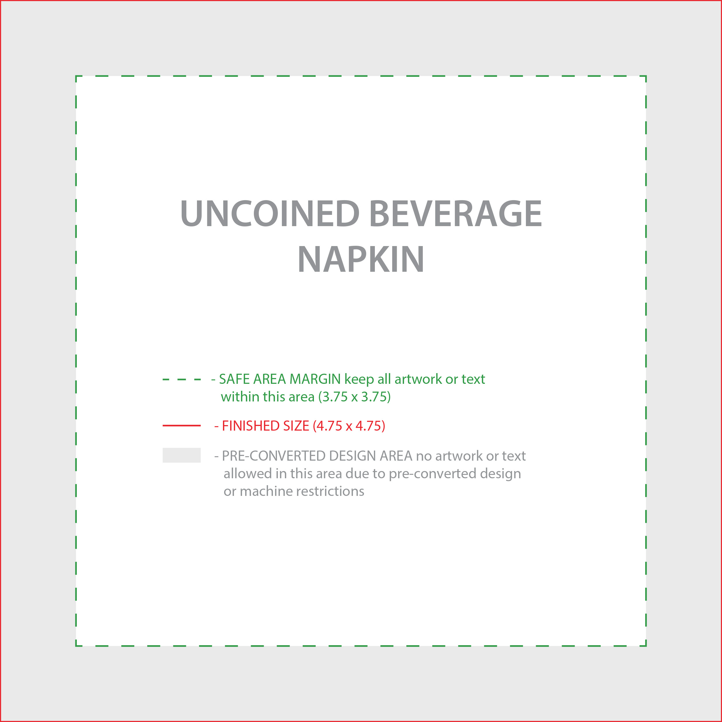 Beverage Napkin w/Uncoined Edge (White) 6
