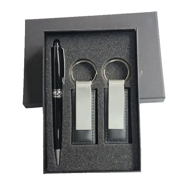 Executive Pen And Leatherette Keychain Gift Sets 2
