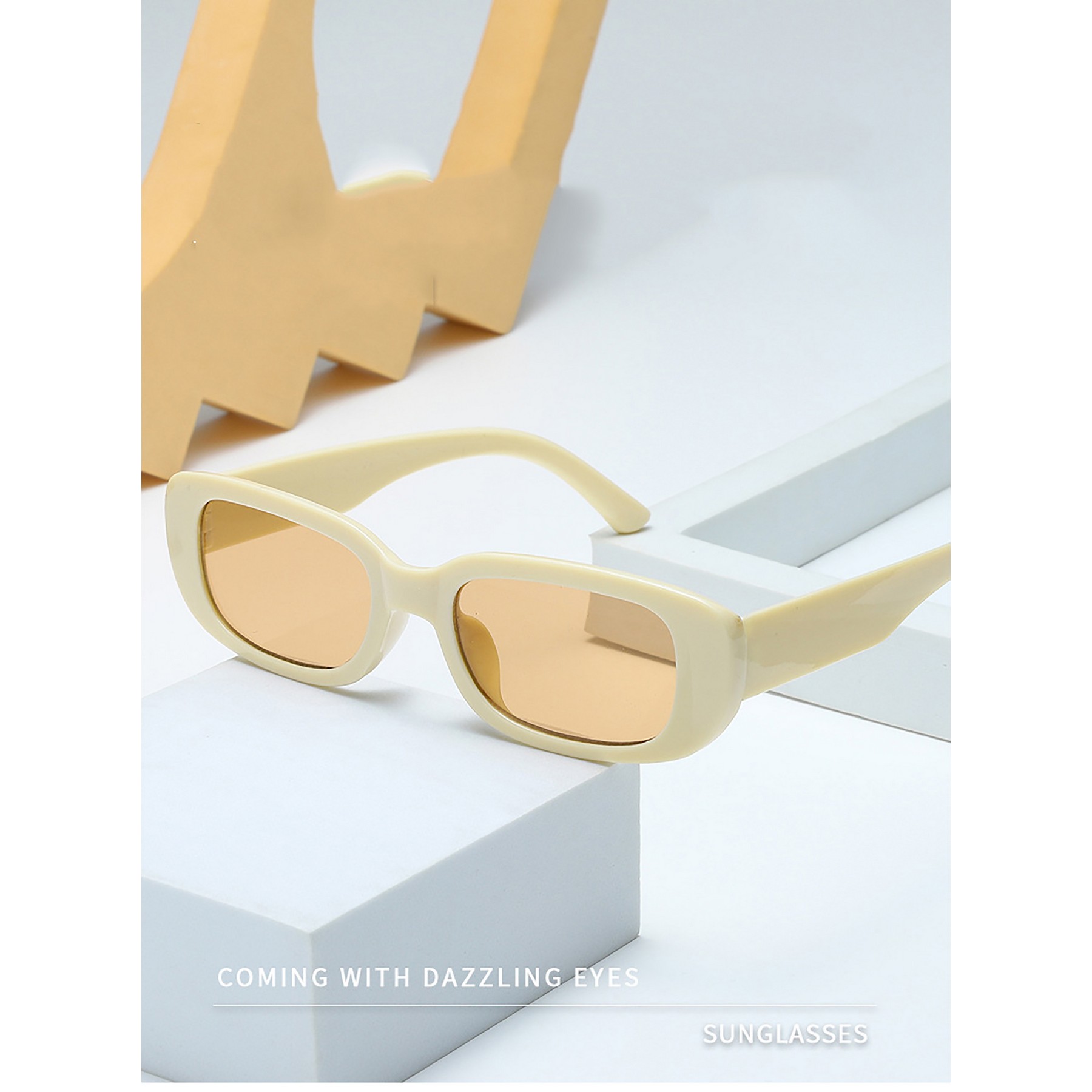 Retro Rectangle Sun Glasses 1