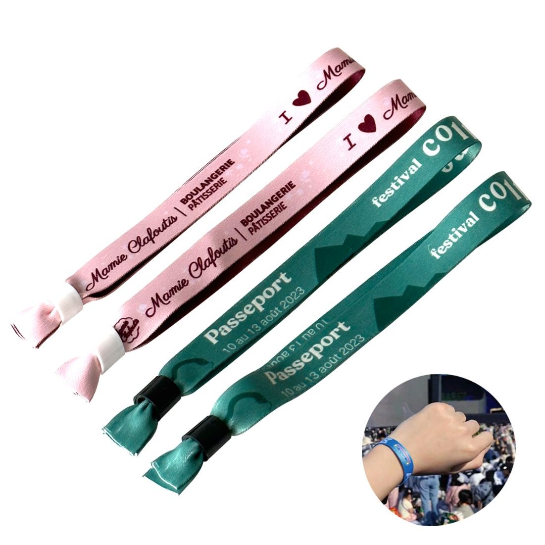 5/8" Custom Printed Event Wristband With Locking Bead 2