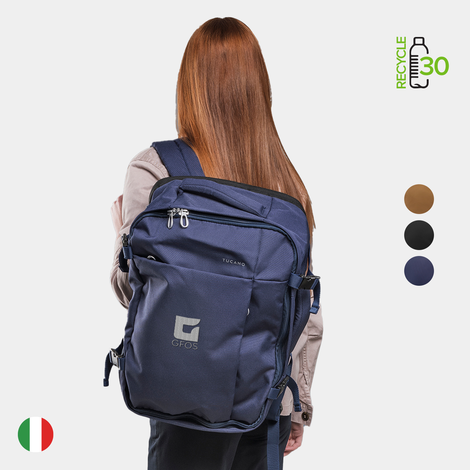 TUCANO® - Italy TUGO ML Recycled Business Cabin Luggage Travel Backpack 3
