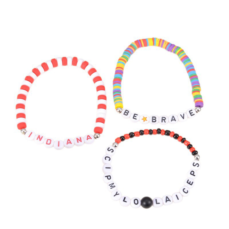 Stretch Statement Coloured Letter Beaded Bracelet 3