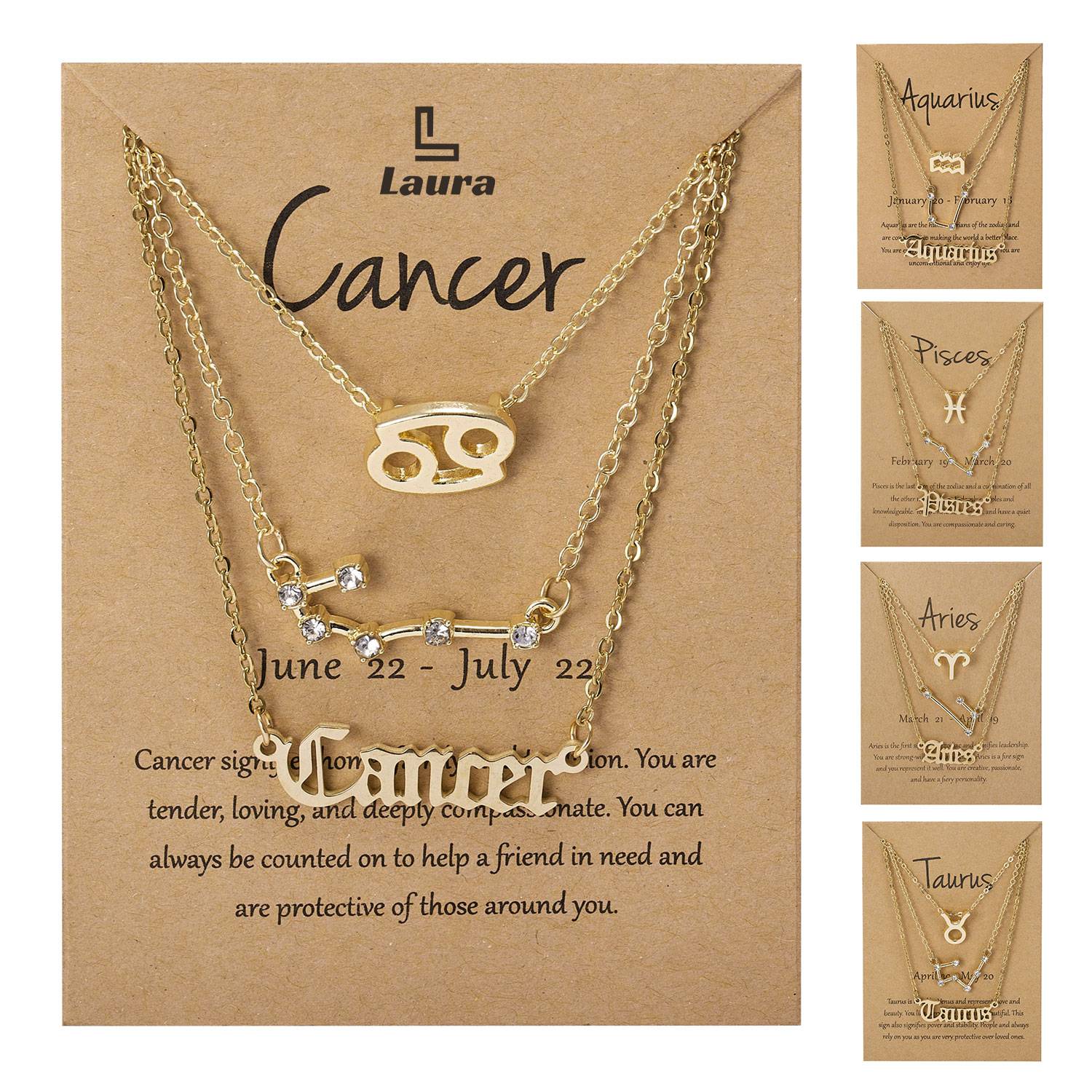 Symbol Old English Zodiac Necklace