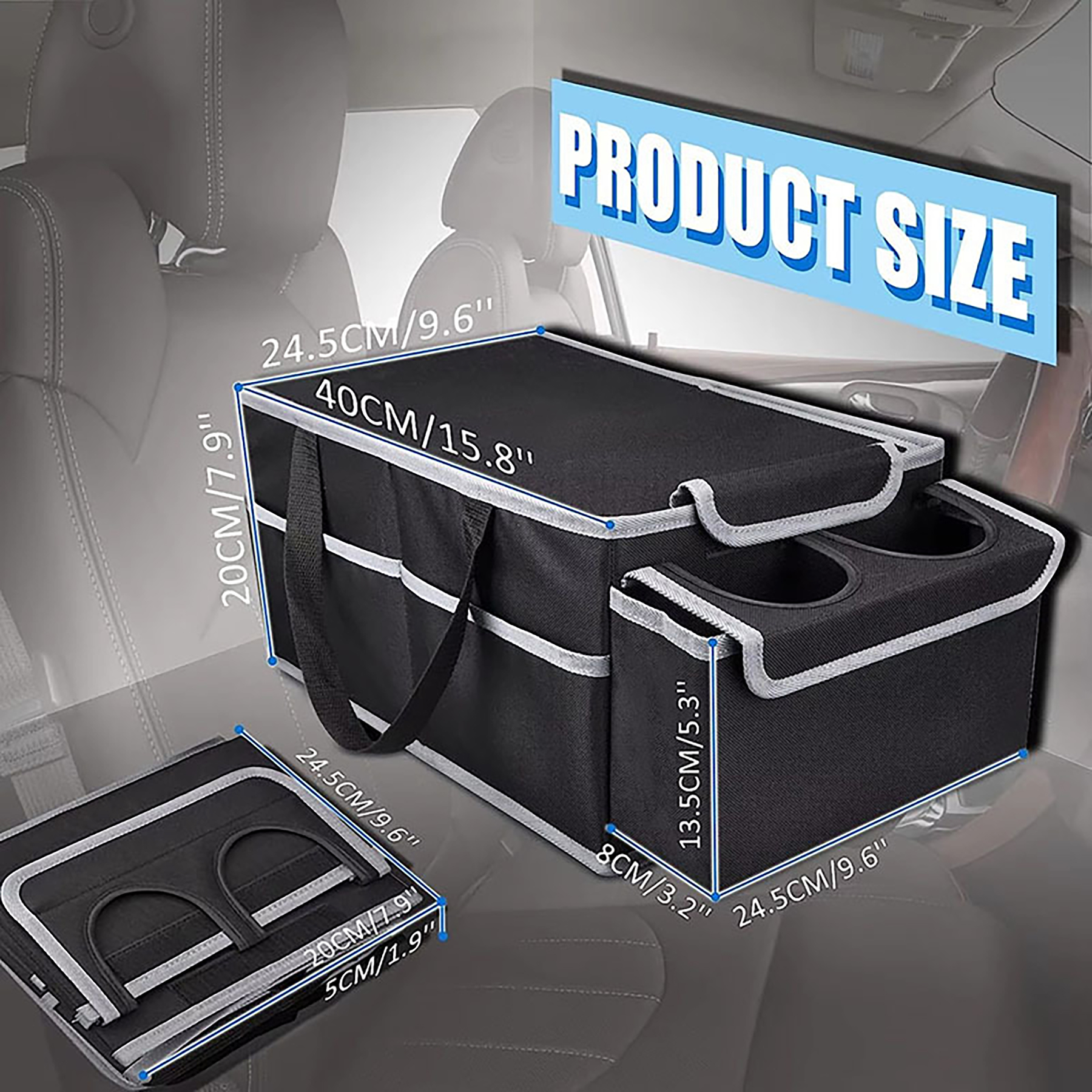 Multi Compartment Foldable Car Seat Storage Bag 2