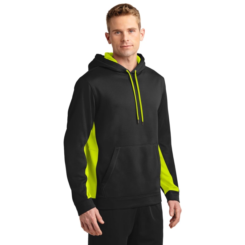 Sport-Tek Sport-Wick Fleece Colorblock Hooded Pullover. 8