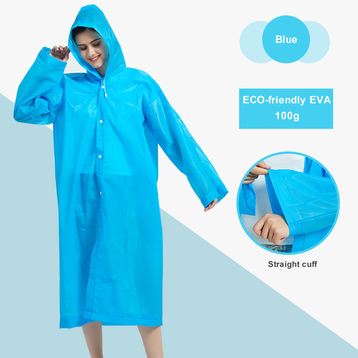 Transparent Reusable EVA Raincoat 7