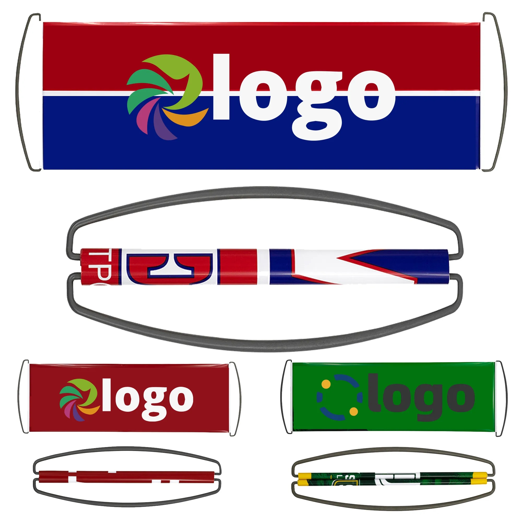 Retractable Hand Held Banner Flag Outdoor Full Color