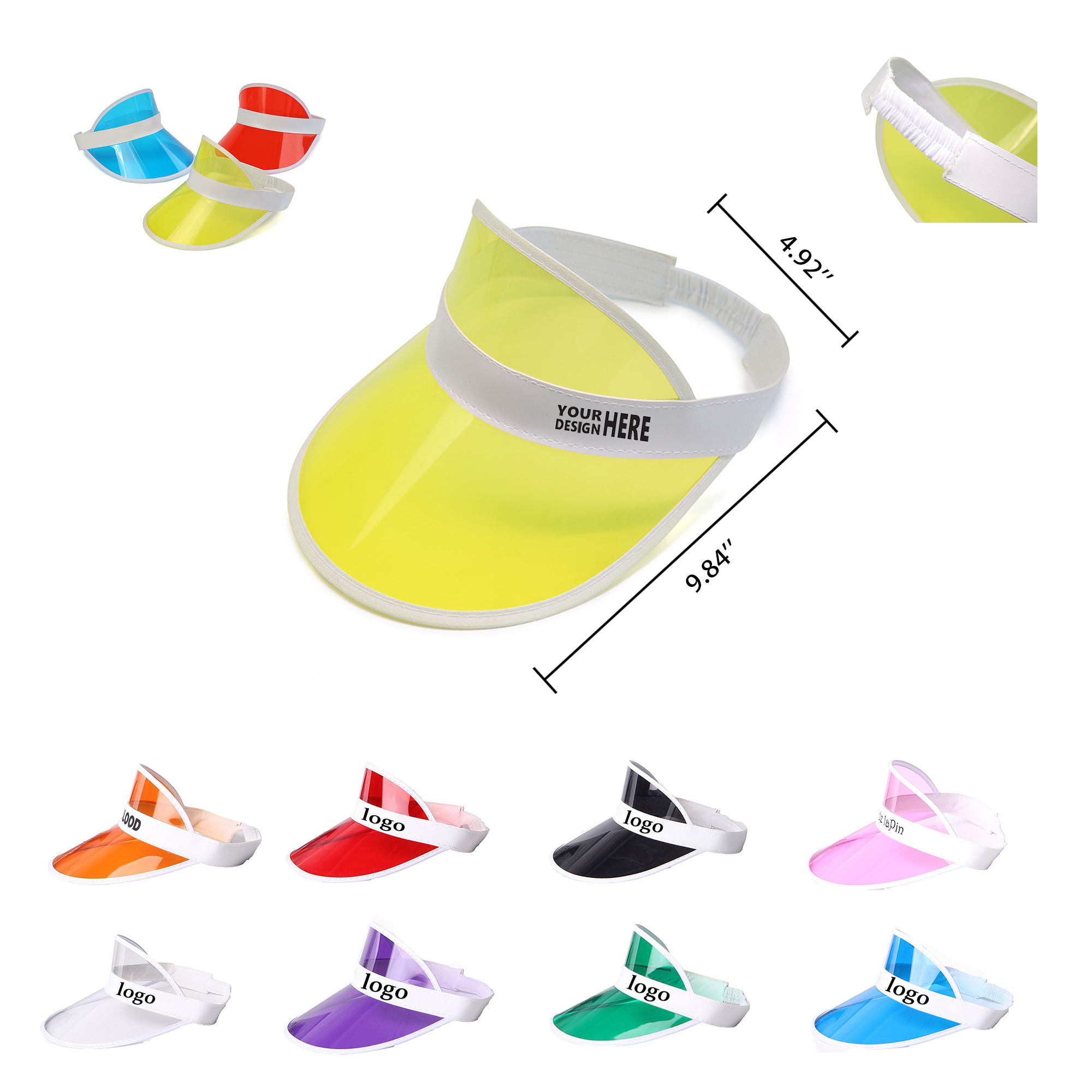 UV Protection Air Top Plastic PVC Visor Cap Hat 2