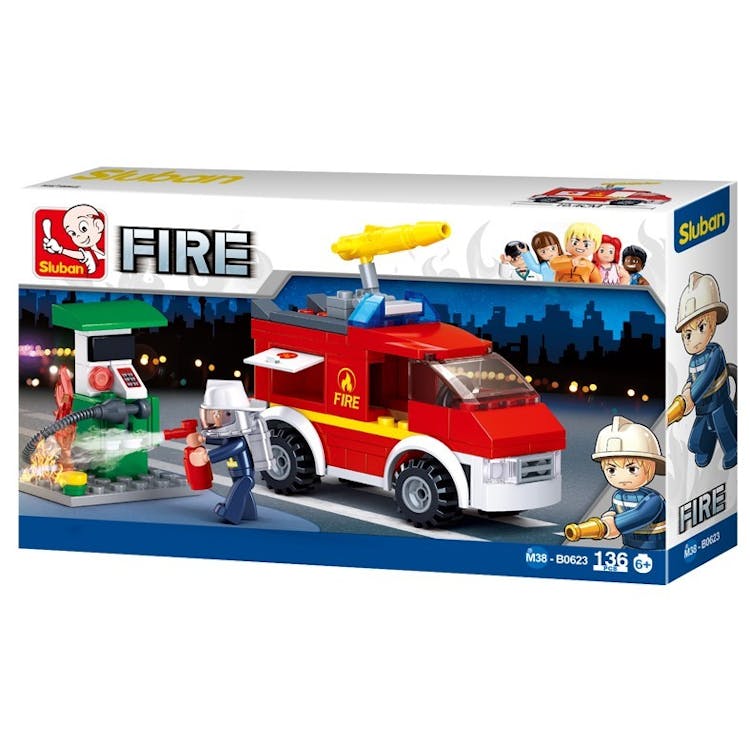 Fire Truck Building Brick Kits - 136 Pieces Ages 6+