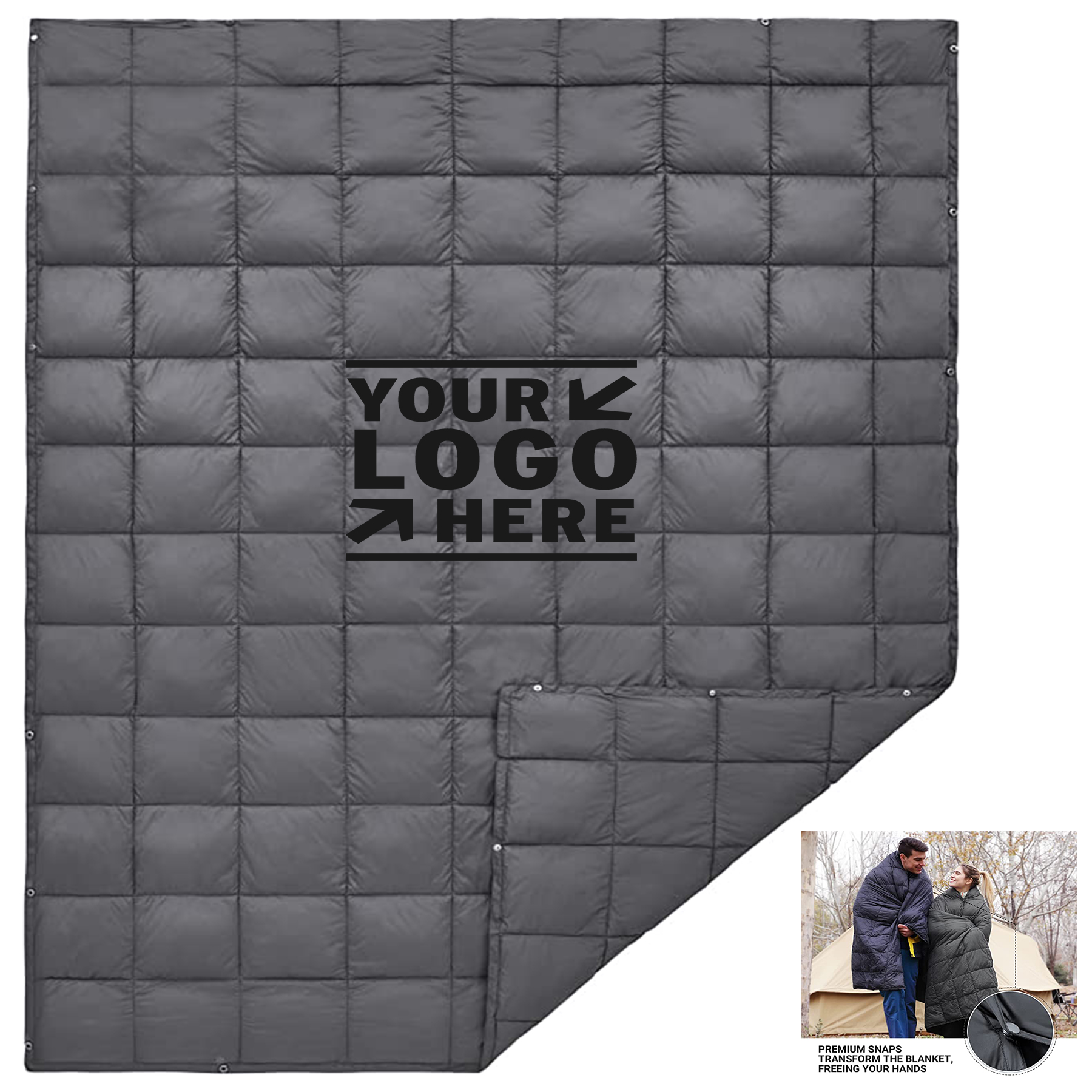 69 x 53 Inches Compact Outdoor Waterproof Insulated Blanket for Airplane