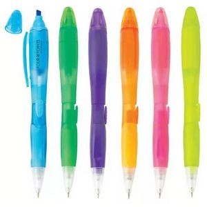 Translucent Barrel Pen With Highlighter 4