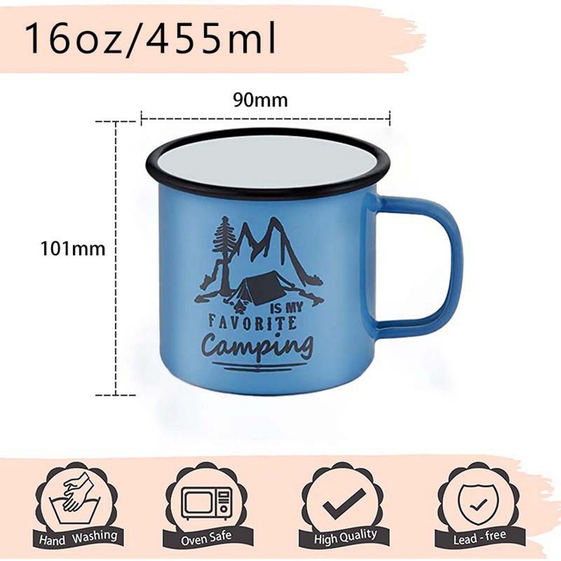 12 oz Vintage Enamel Cup 2