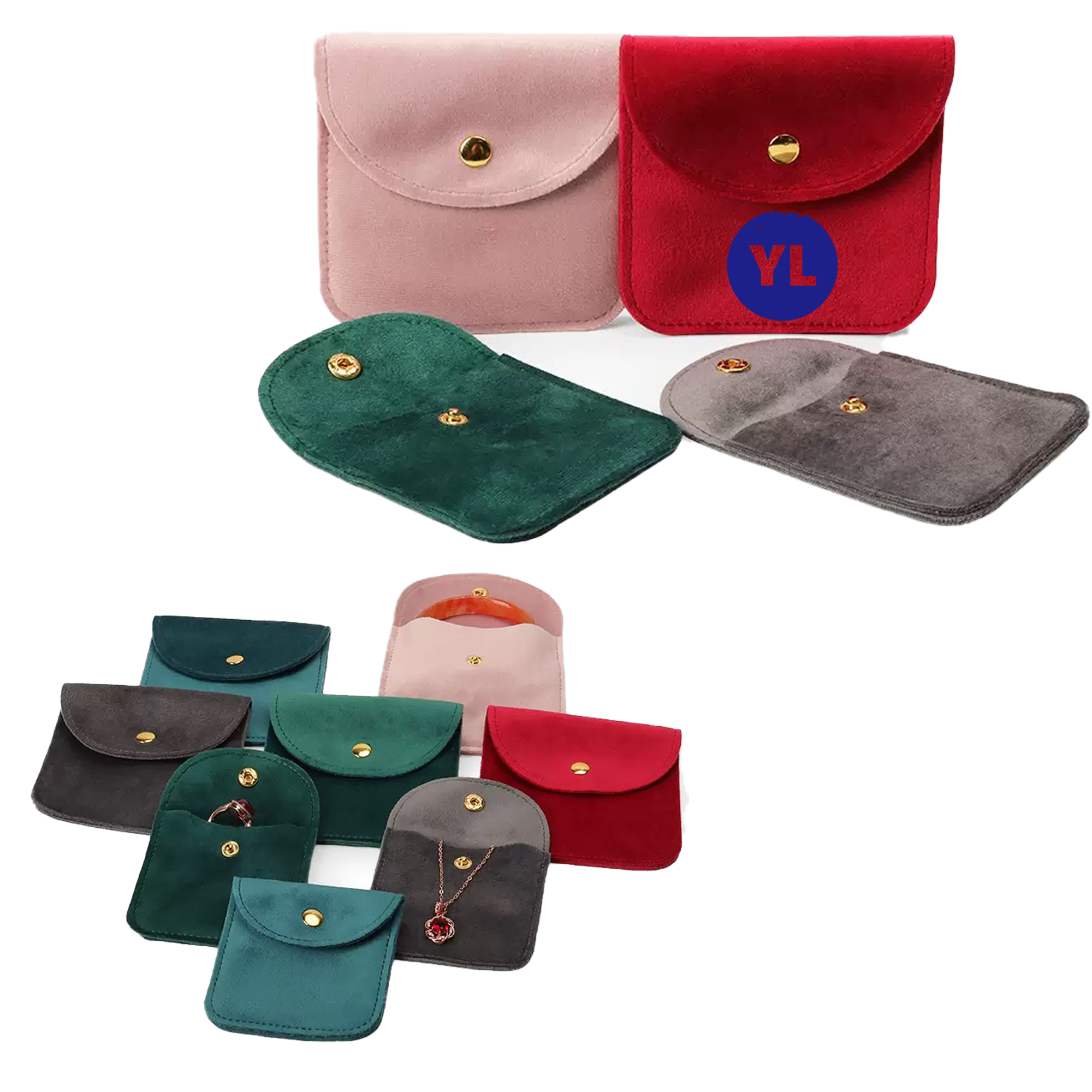 Velvet Jewelry Storage Pouch with Snap Closure 3