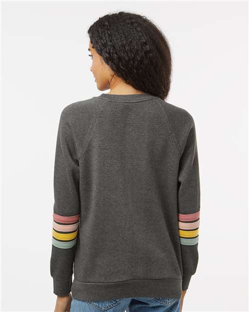 Women's Striped Sleeves Crewneck Sweatshirt - W23152 10