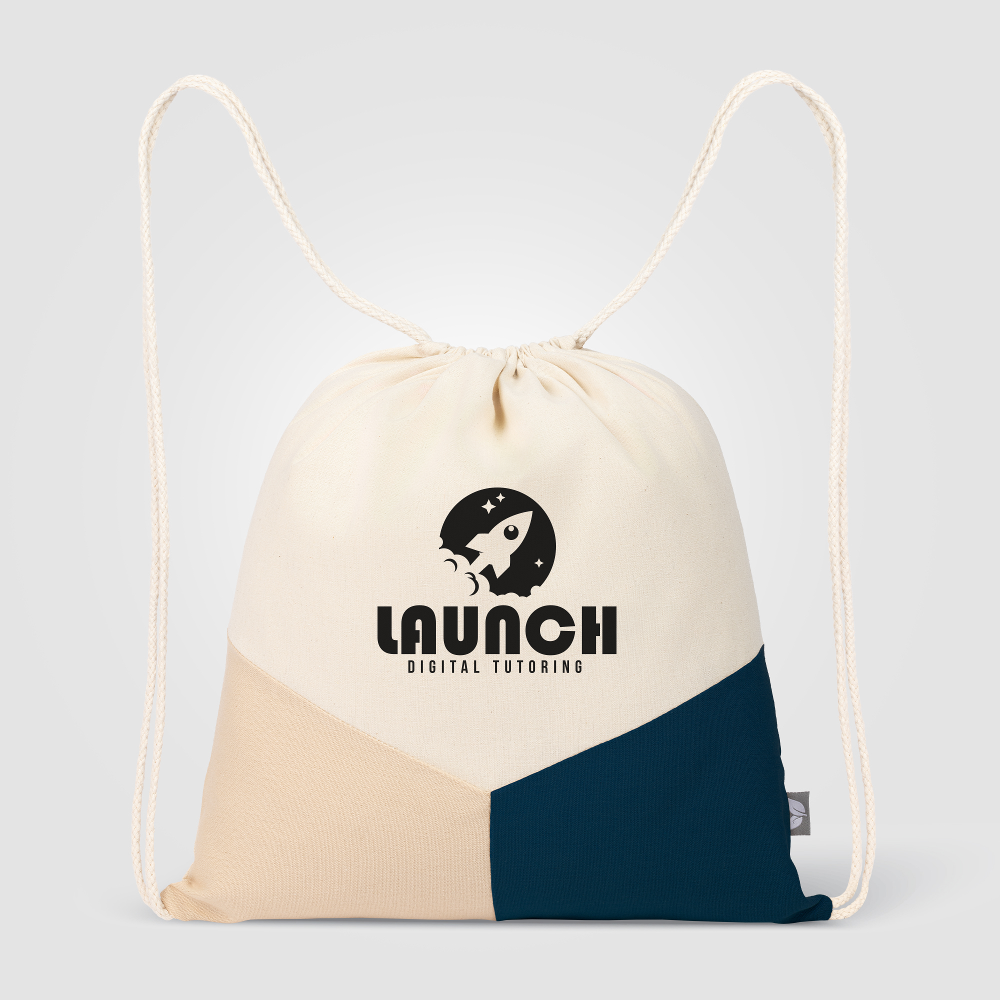 Rio™ Drawstring Bag - 5 oz. Recycled Cotton Blend with Jute 6