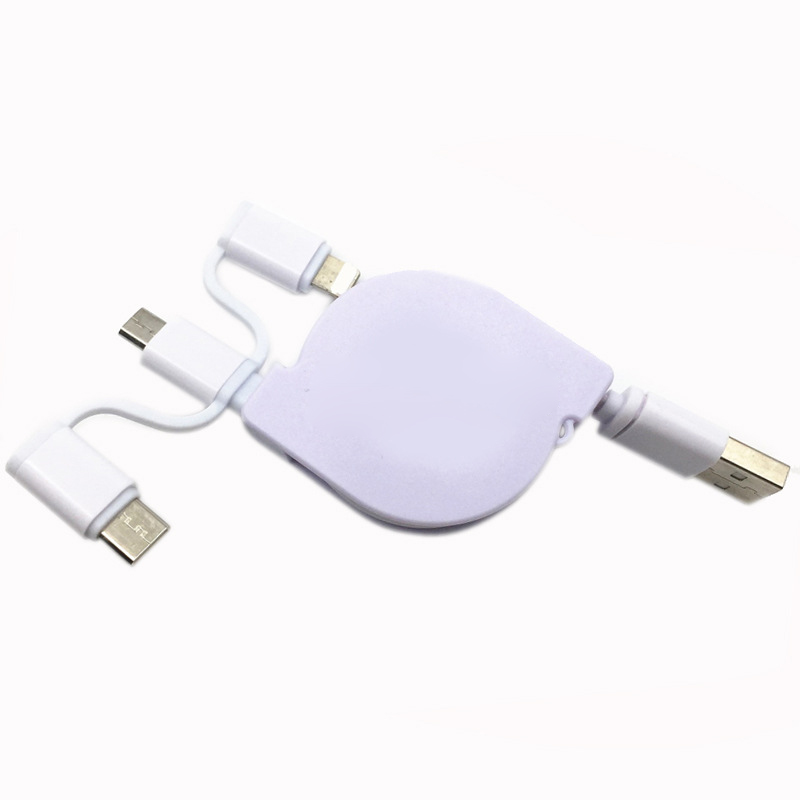 Retractable USB Data and Charging Cable Multiple Tips Works w/Most Cell Phones 8