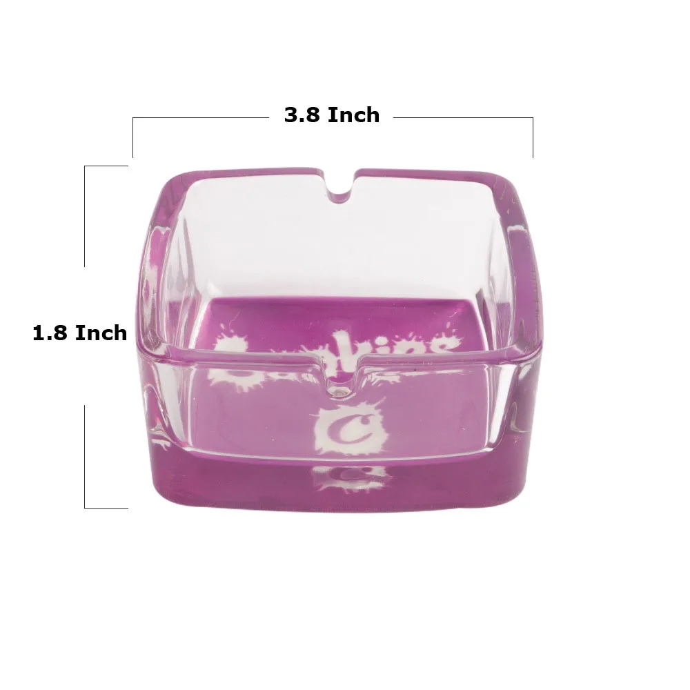 3.8'' Square Glass Cigarette Ashtray 4