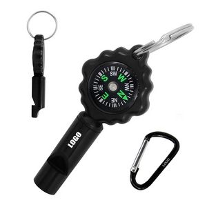 Compact 2-in-1 Whistle and Compass With Carabiner 3