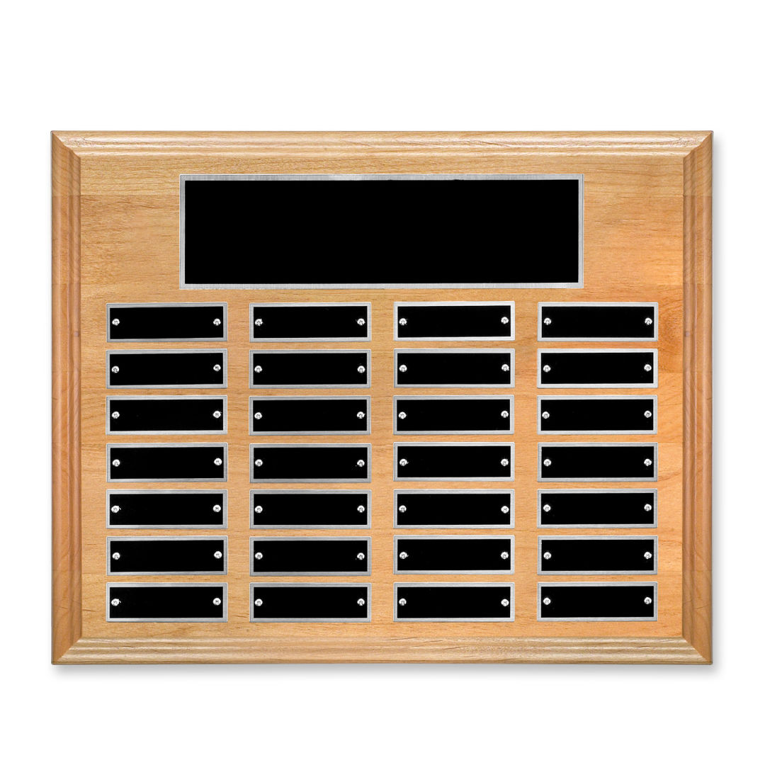Erindate (Horiz) Perpetual Plaque - Red Alder/Silver 3