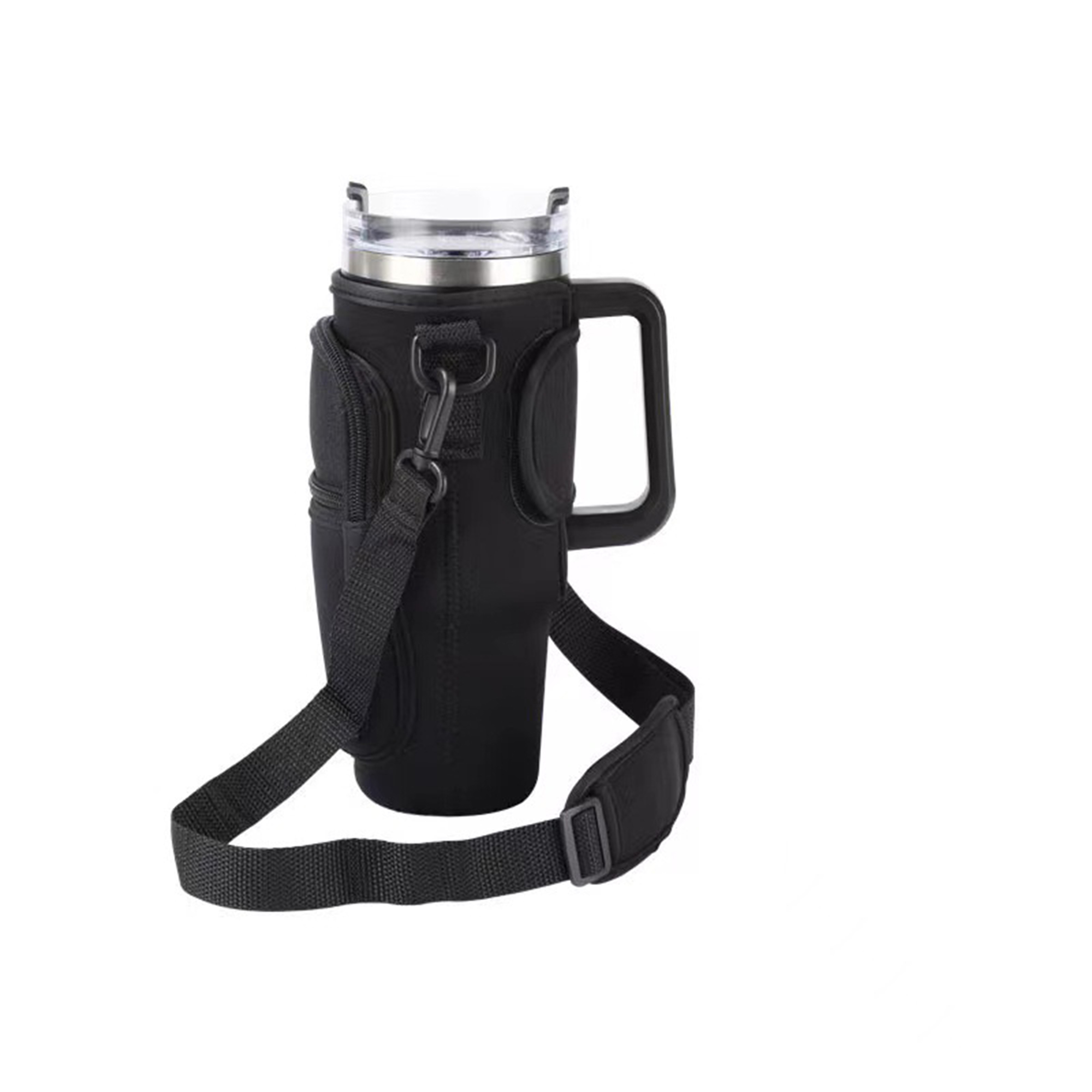 Insulated Cup Sleeve with Handle - Fits 30-40 Oz Tumblers, 9.5"x3" Soft Heat-Resistant Fabric 5