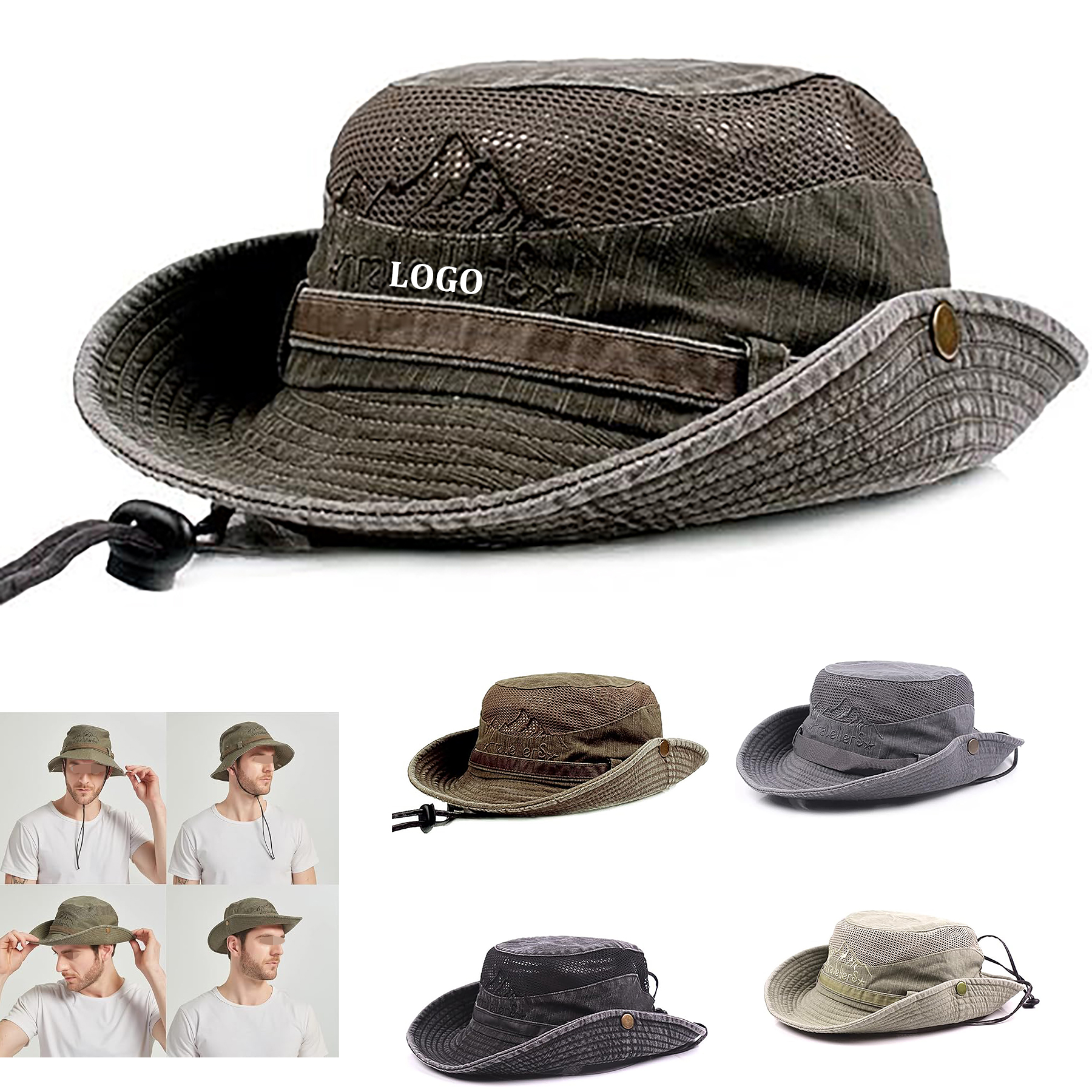 Wide Brim Bucket Hat 2