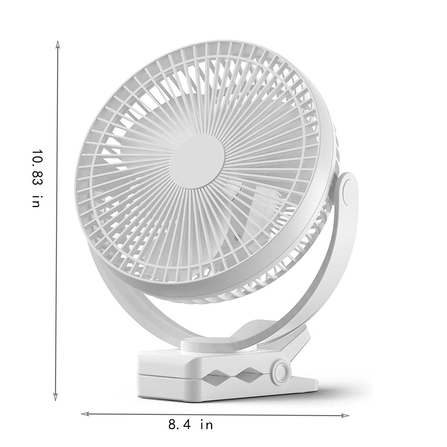 USB Rechargeable Clip-on Desktop Silent Fan 12