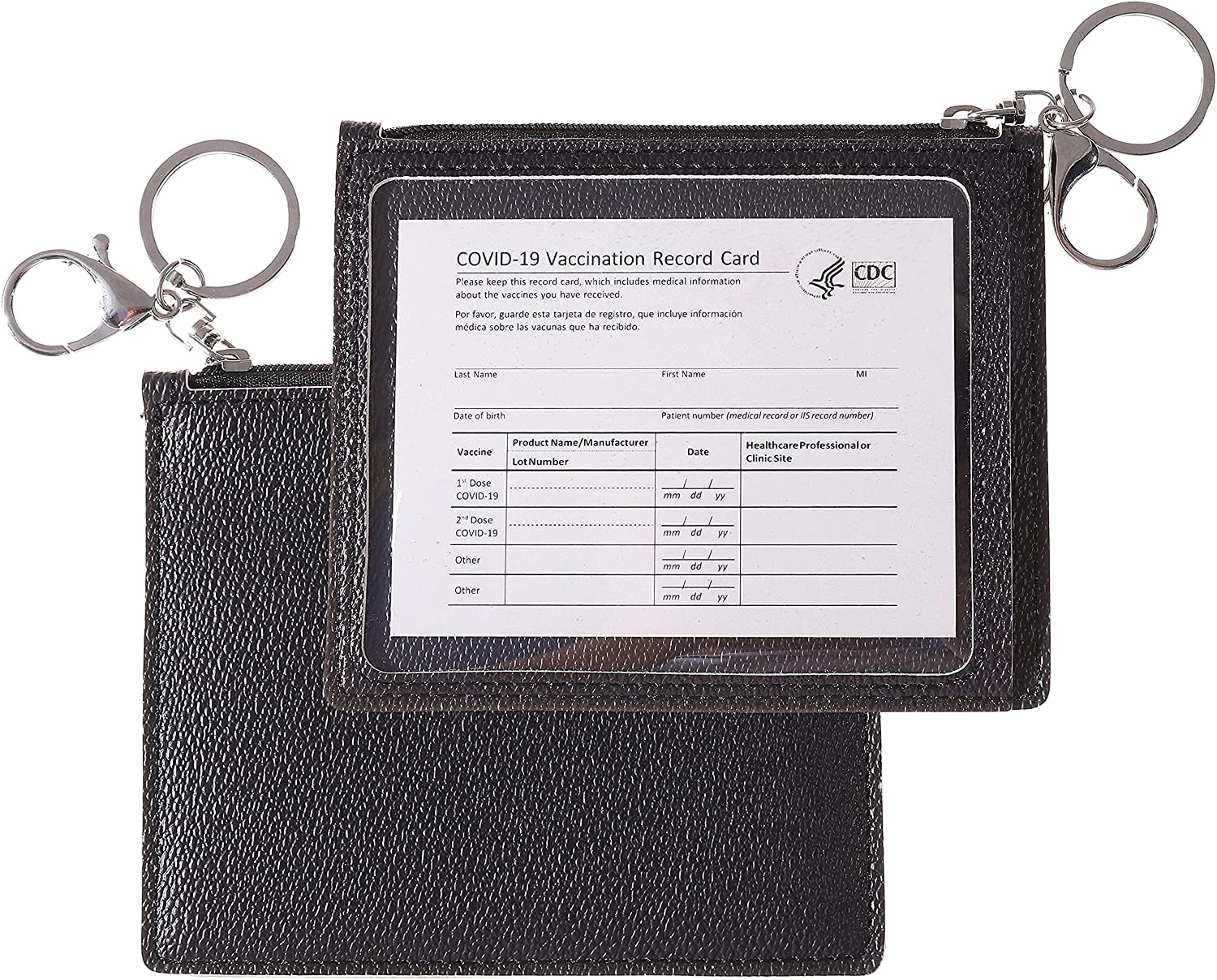 Leather Vaccine Card Wallet 4x3" 2