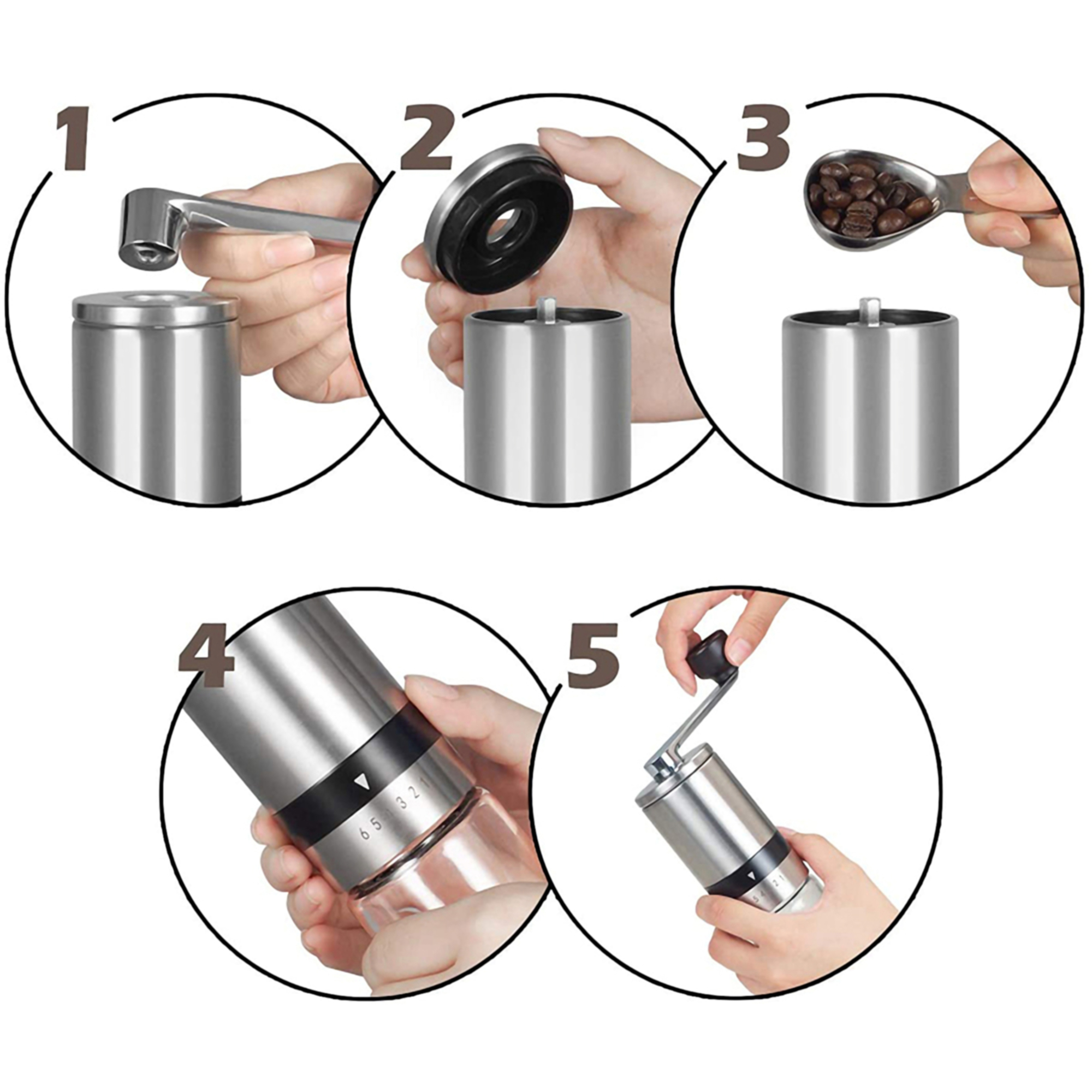Manual Stainless Steel Coffee Grinder 2