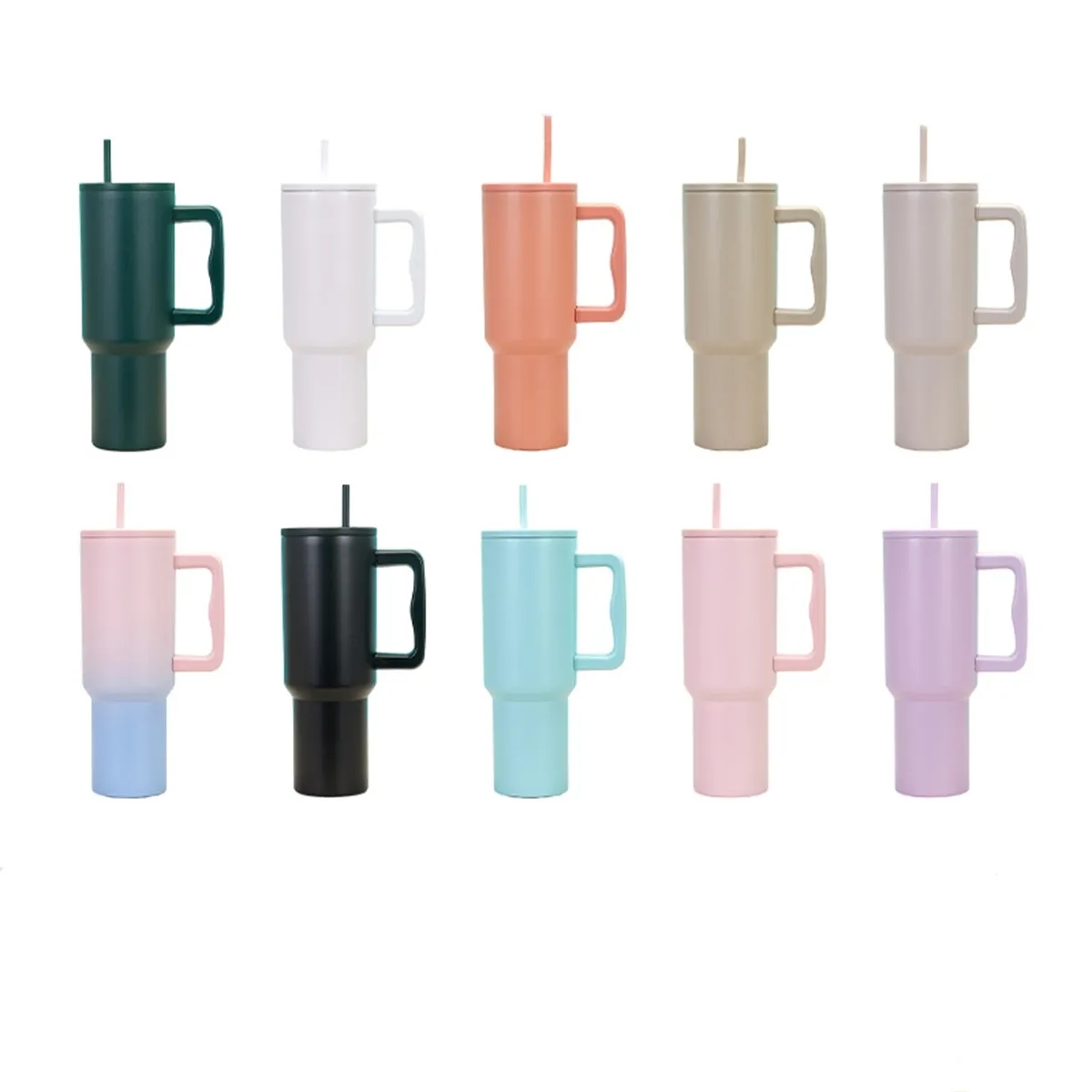 Modern 40 oz Tumbler Insulated with Handle and Straw Lid 3