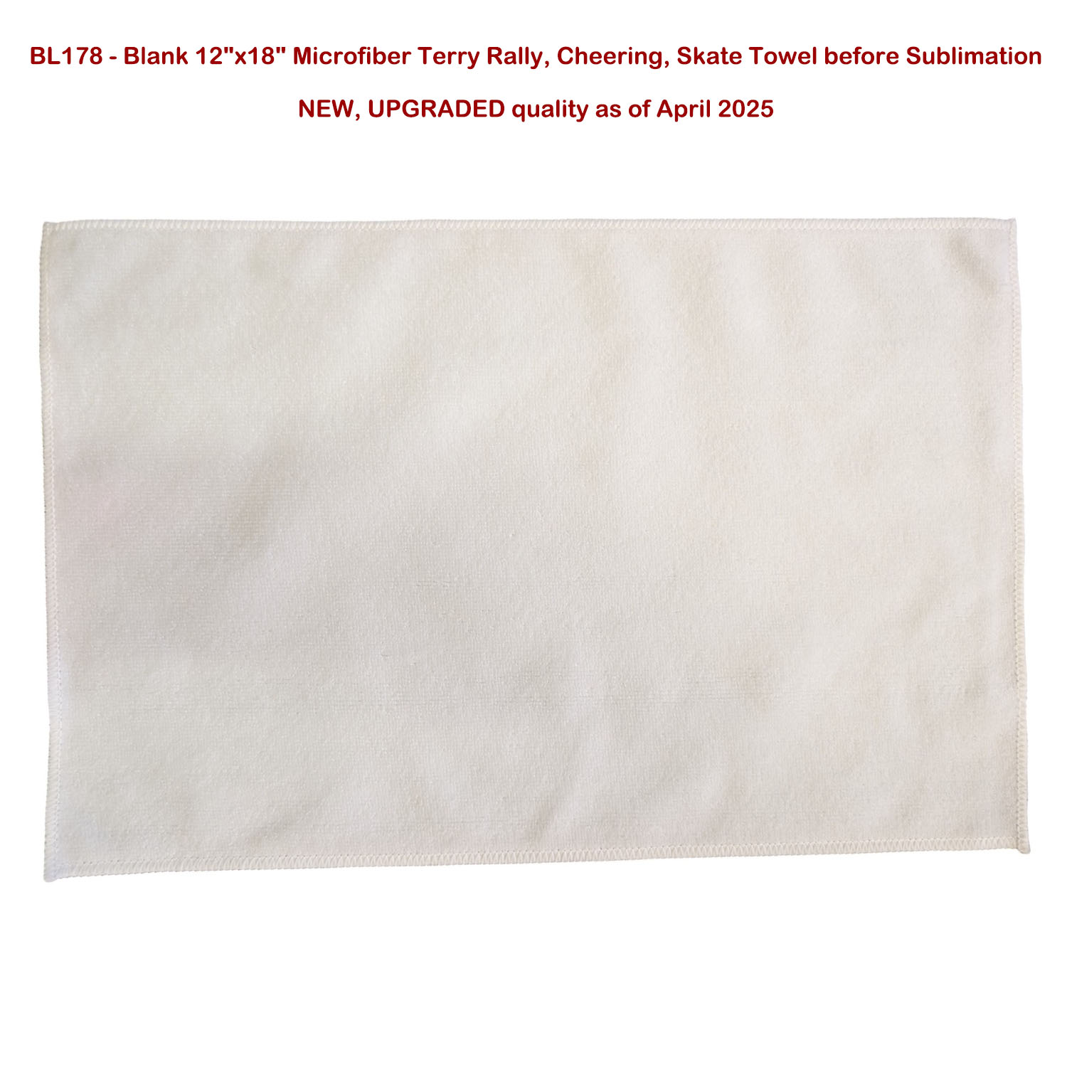 48 Hr Quick Ship - Team Towel in Microfiber Dri-Lite Terry, 12x18, Sublimated sports towel 5